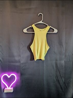 lululemon athletica Bright Yellow Racerback Crop Top Loungewear Work Out